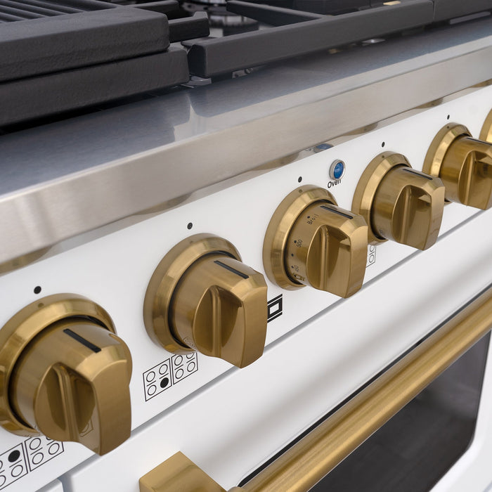 48" Slide-in Freestanding Professional Style Gas Range with 6.7 Cu. Ft. Oven, 8 Burners, AK-JK48A1-W