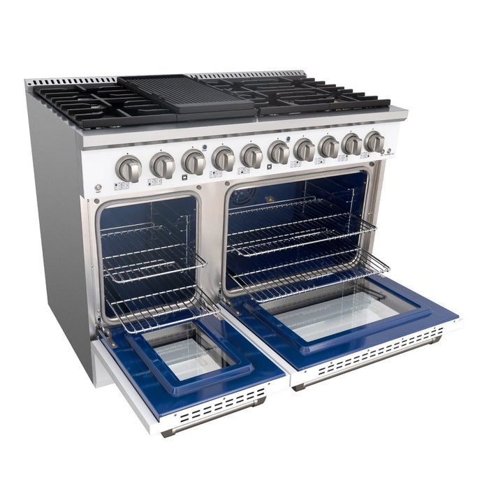 48" Slide-in Freestanding Professional Style Gas Range with 6.7 Cu. Ft. Oven, 8 Burners, AK-JK48A1-W
