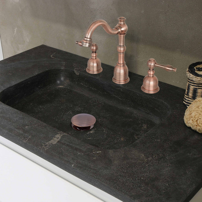 Antique Copper Push Button Bathroom Sink Drain Stopper Without Overflow - AK82001AC