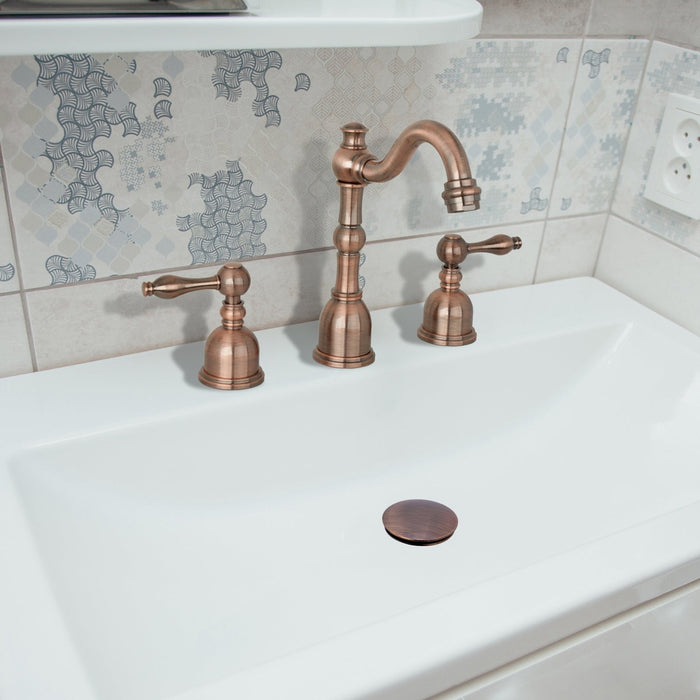 Antique Copper Push Button Bathroom Sink Drain Stopper Without Overflow - AK82001AC