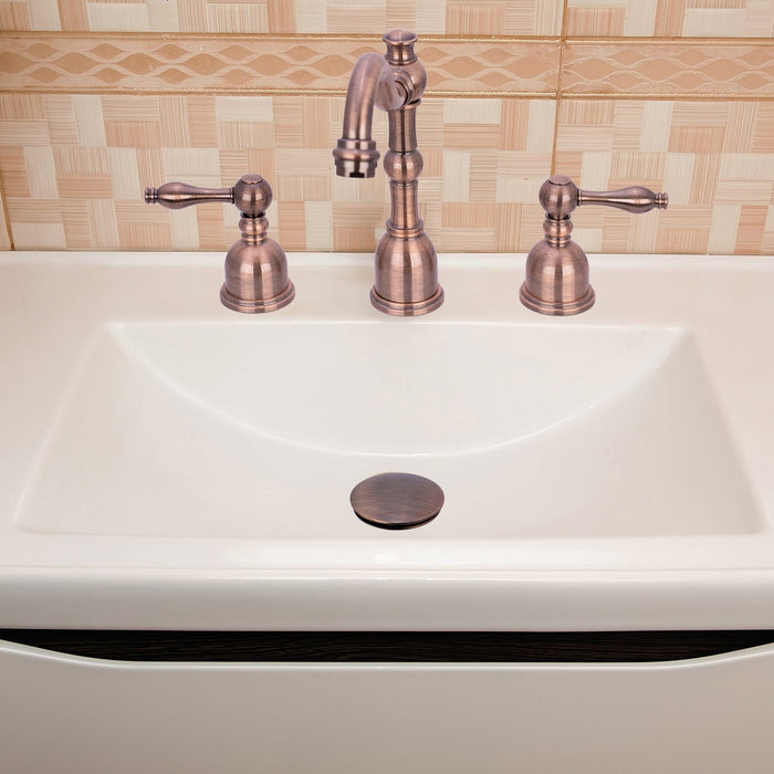 Antique Copper Push Button Bathroom Sink Drain Stopper Without Overflow - AK82001AC