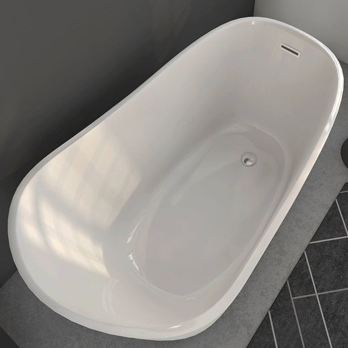 Cambridge Plumbing 60" Acrylic Slipper Pedestal Soaking Tub 59.75Inch AST61-PED-NH