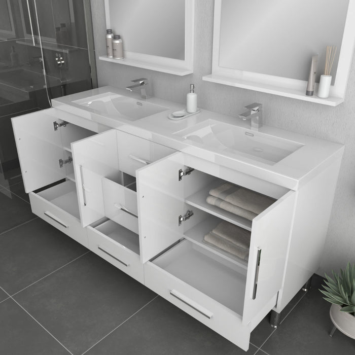 Ripley 72" White Double Vanity with Sink