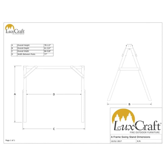 LuxCraft Poly A-Frame Vinyl Swing Stand - Clay