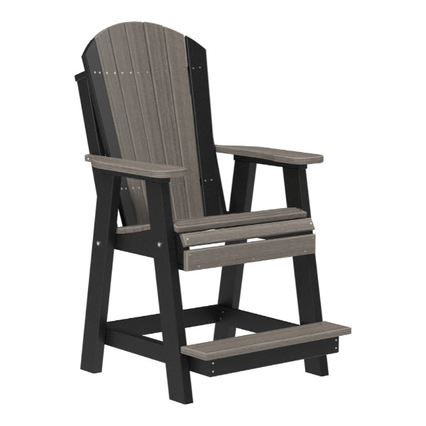 LuxCraft Adirondack Balcony Chair in gray black