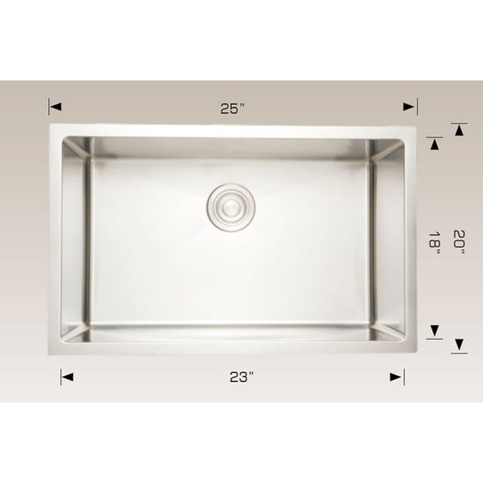 American Imaginations AI-27435 Rectangle Stainless Steel Stainless Steel Kitchen Sink with Stainless Steel Finish