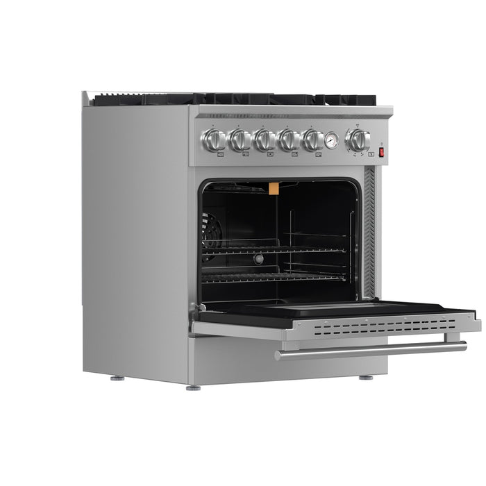 Giovanni 30-inch Gas Range Stainless Steel, 5 Burners 67,000 BTU, 4.32 cu.ft. Convection Oven