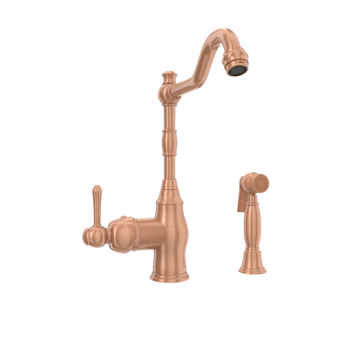 One-Handle Copper Widespread Kitchen Faucet with Side Sprayer - AK96918C