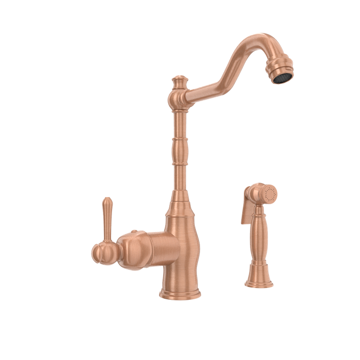 One-Handle Copper Widespread Kitchen Faucet with Side Sprayer - AK96918C