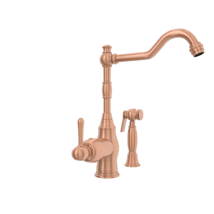 One-Handle Copper Widespread Kitchen Faucet with Side Sprayer - AK96918C