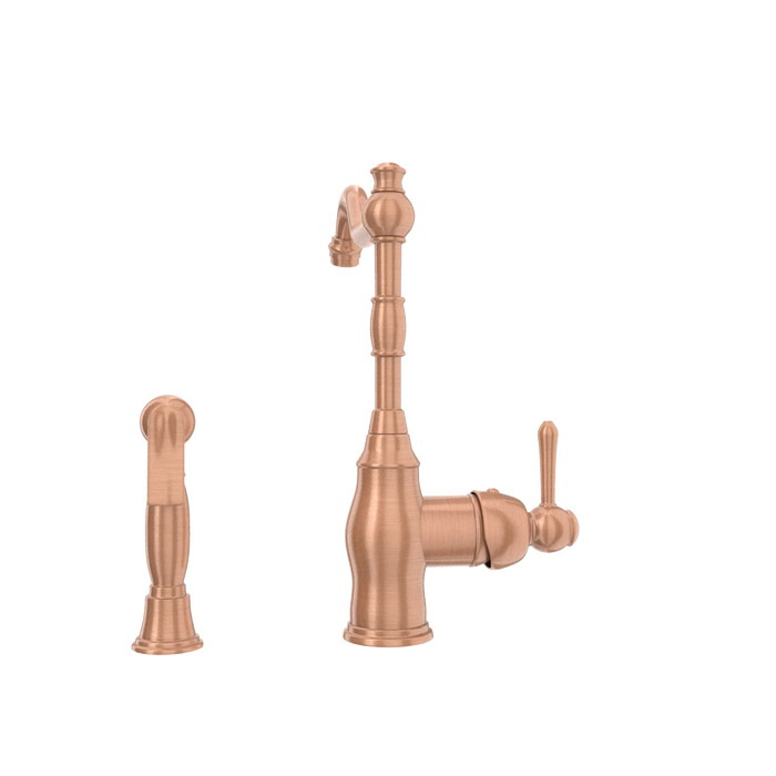 One-Handle Copper Widespread Kitchen Faucet with Side Sprayer - AK96918C