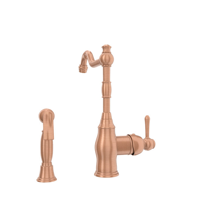 One-Handle Copper Widespread Kitchen Faucet with Side Sprayer - AK96918C