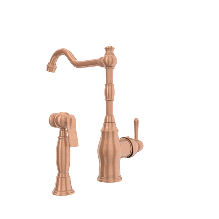 One-Handle Copper Widespread Kitchen Faucet with Side Sprayer - AK96918C