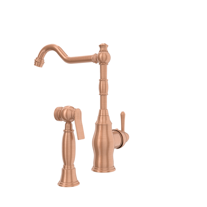 One-Handle Copper Widespread Kitchen Faucet with Side Sprayer - AK96918C