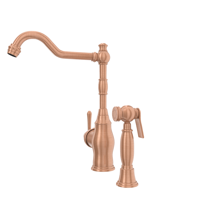 One-Handle Copper Widespread Kitchen Faucet with Side Sprayer - AK96918C