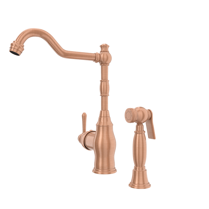 One-Handle Copper Widespread Kitchen Faucet with Side Sprayer - AK96918C