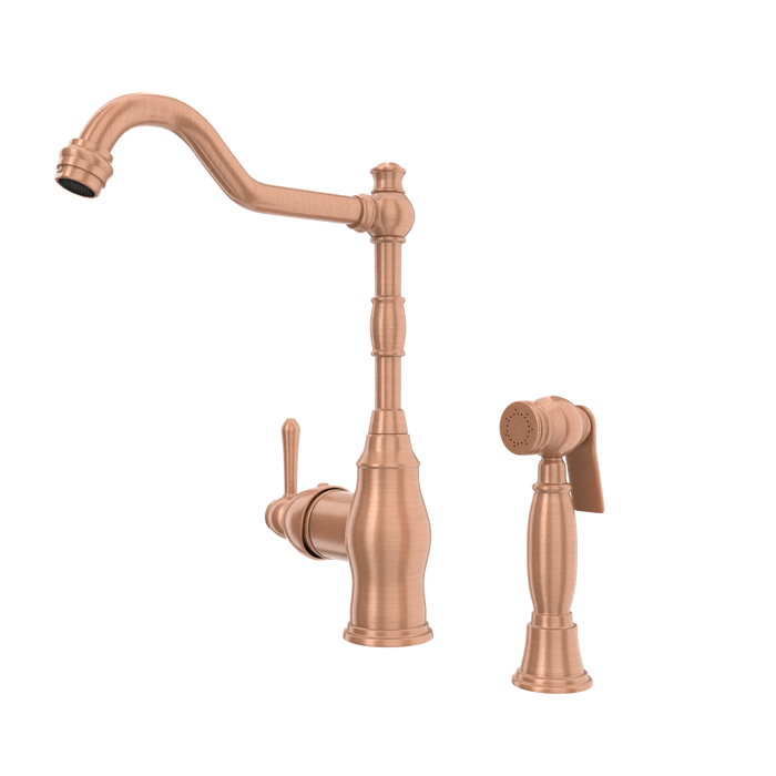 One-Handle Copper Widespread Kitchen Faucet with Side Sprayer - AK96918C