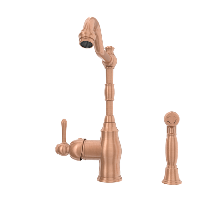 One-Handle Copper Widespread Kitchen Faucet with Side Sprayer - AK96918C