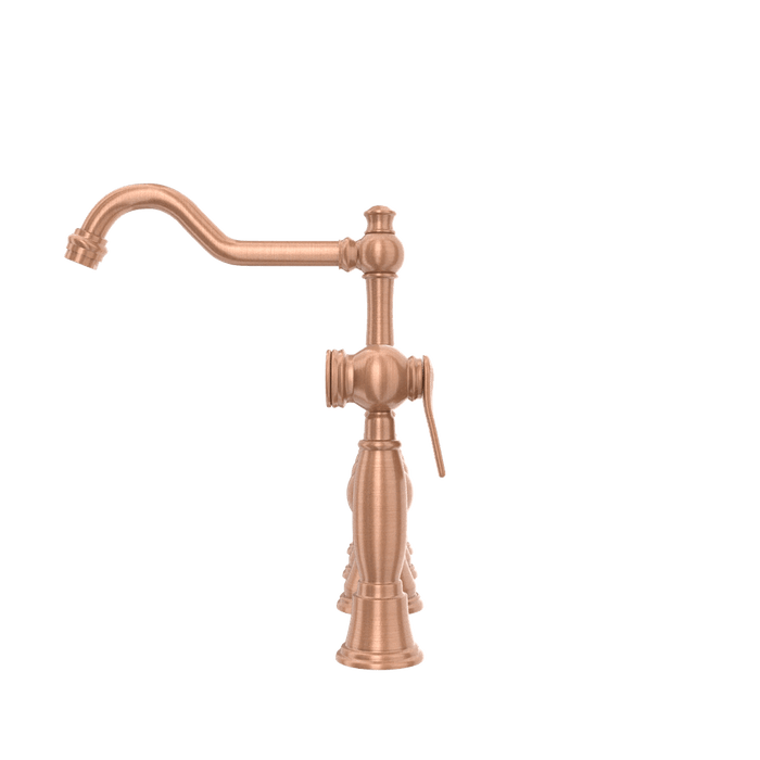 Two-Handles Copper Bridge Kitchen Faucet with Side Sprayer - AK96718C