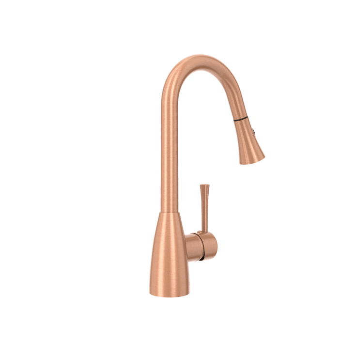 Copper Pull Out Kitchen Faucet, Single Level Solid Brass Kitchen Sink Faucets with Pull Down Sprayer - AK96455C