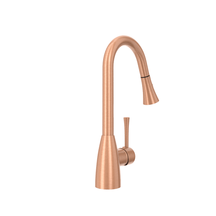 Copper Pull Out Kitchen Faucet, Single Level Solid Brass Kitchen Sink Faucets with Pull Down Sprayer - AK96455C