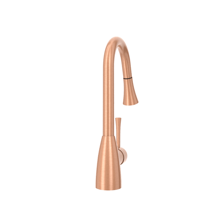 Copper Pull Out Kitchen Faucet, Single Level Solid Brass Kitchen Sink Faucets with Pull Down Sprayer - AK96455C