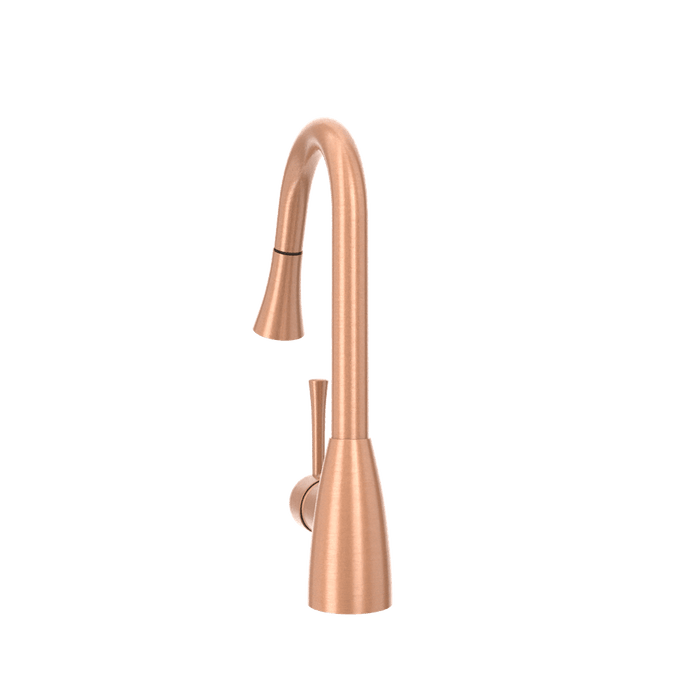 Copper Pull Out Kitchen Faucet, Single Level Solid Brass Kitchen Sink Faucets with Pull Down Sprayer - AK96455C