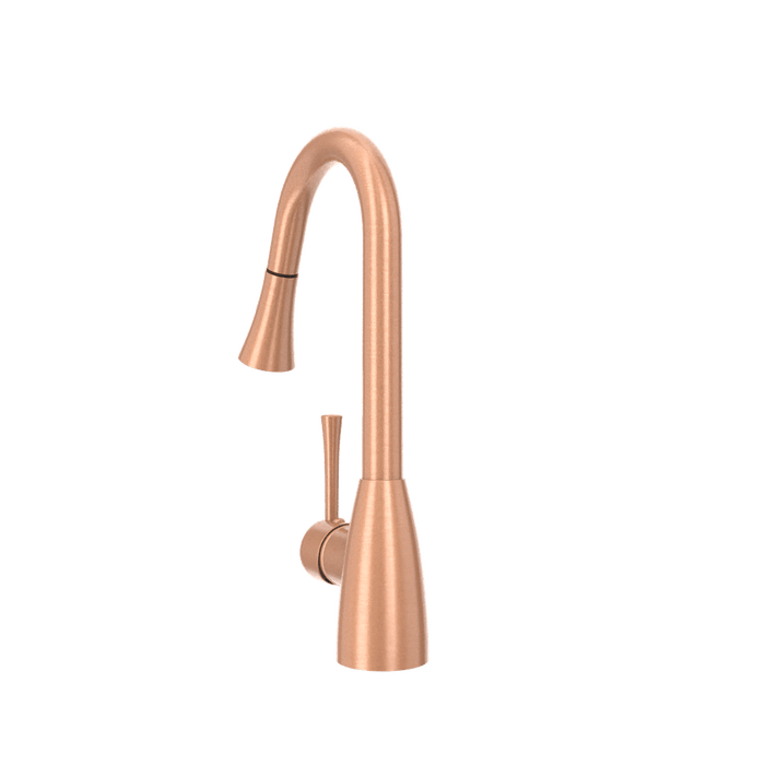 Copper Pull Out Kitchen Faucet, Single Level Solid Brass Kitchen Sink Faucets with Pull Down Sprayer - AK96455C