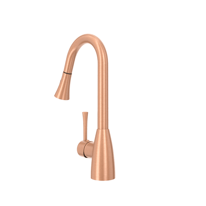 Copper Pull Out Kitchen Faucet, Single Level Solid Brass Kitchen Sink Faucets with Pull Down Sprayer - AK96455C