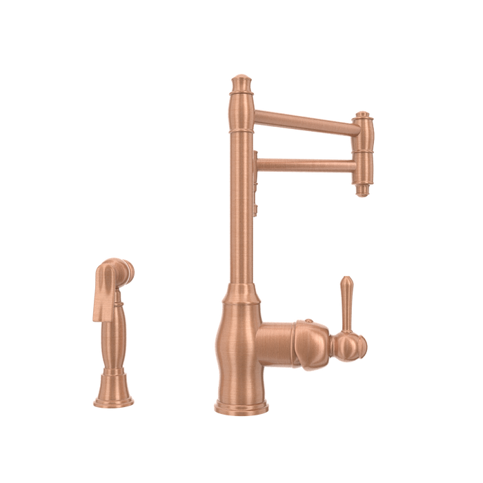 One-Handle Copper Pot Filler Kitchen Faucet with Side Sprayer - AK96918P2