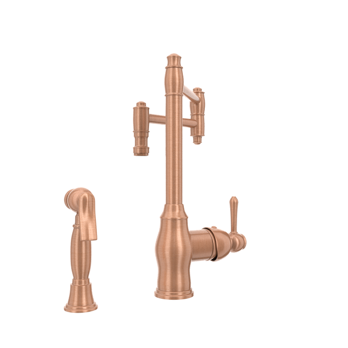 One-Handle Copper Pot Filler Kitchen Faucet with Side Sprayer - AK96918P2