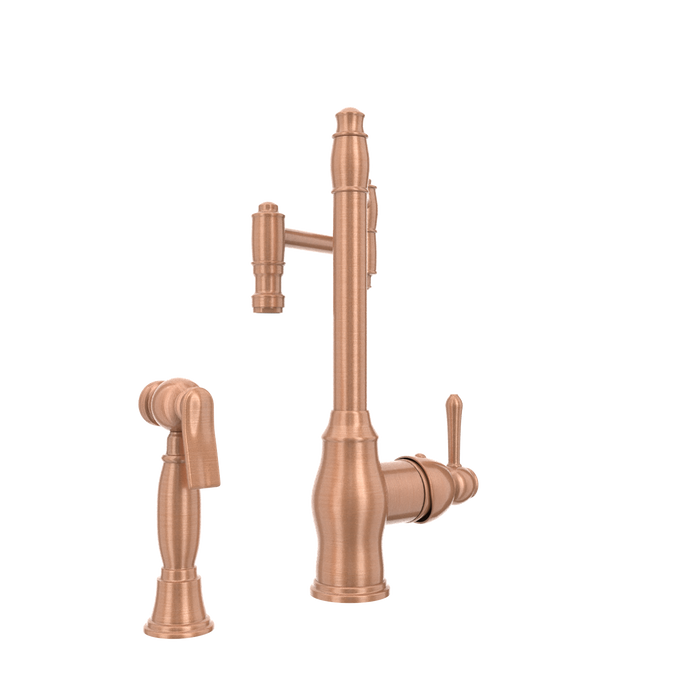 One-Handle Copper Pot Filler Kitchen Faucet with Side Sprayer - AK96918P2