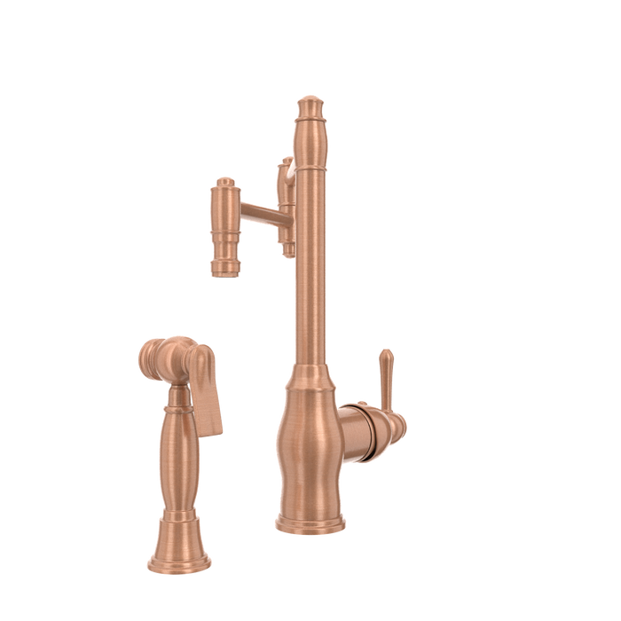 One-Handle Copper Pot Filler Kitchen Faucet with Side Sprayer - AK96918P2