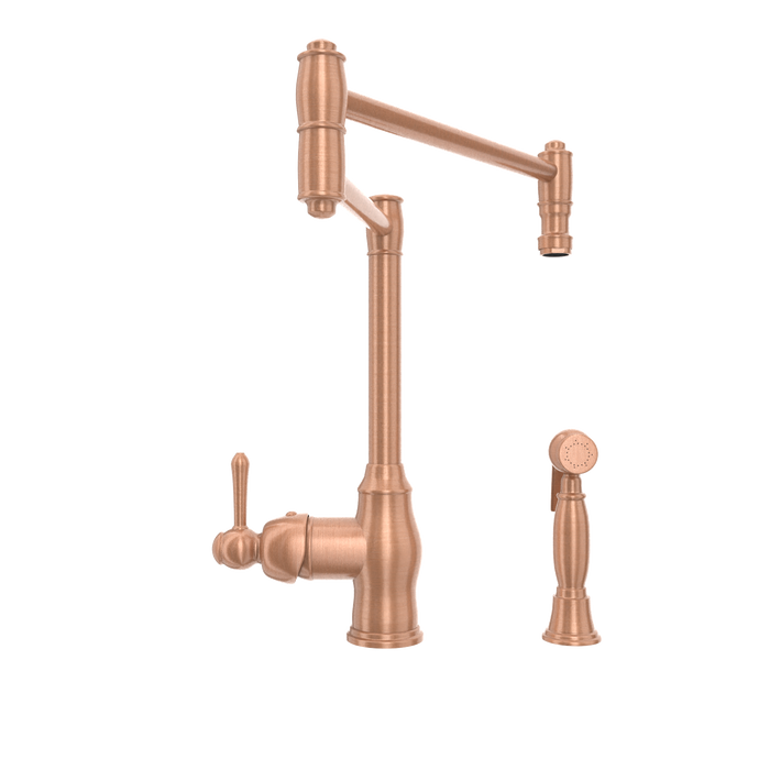 One-Handle Copper Pot Filler Kitchen Faucet with Side Sprayer - AK96918P1