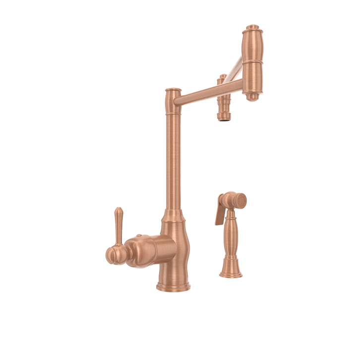 One-Handle Copper Pot Filler Kitchen Faucet with Side Sprayer - AK96918P1
