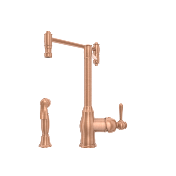 One-Handle Copper Pot Filler Kitchen Faucet with Side Sprayer - AK96918P1