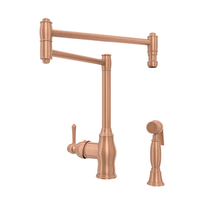 One-Handle Copper Pot Filler Kitchen Faucet with Side Sprayer - AK96918P1