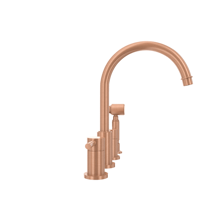 Two-Handles Copper Widespread Kitchen Faucet with Side Sprayer - AK96866