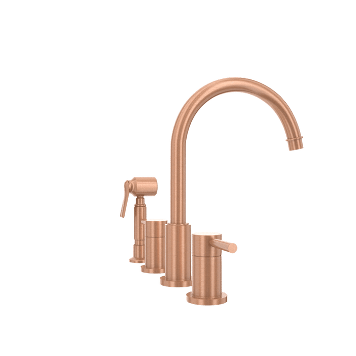 Two-Handles Copper Widespread Kitchen Faucet with Side Sprayer - AK96866