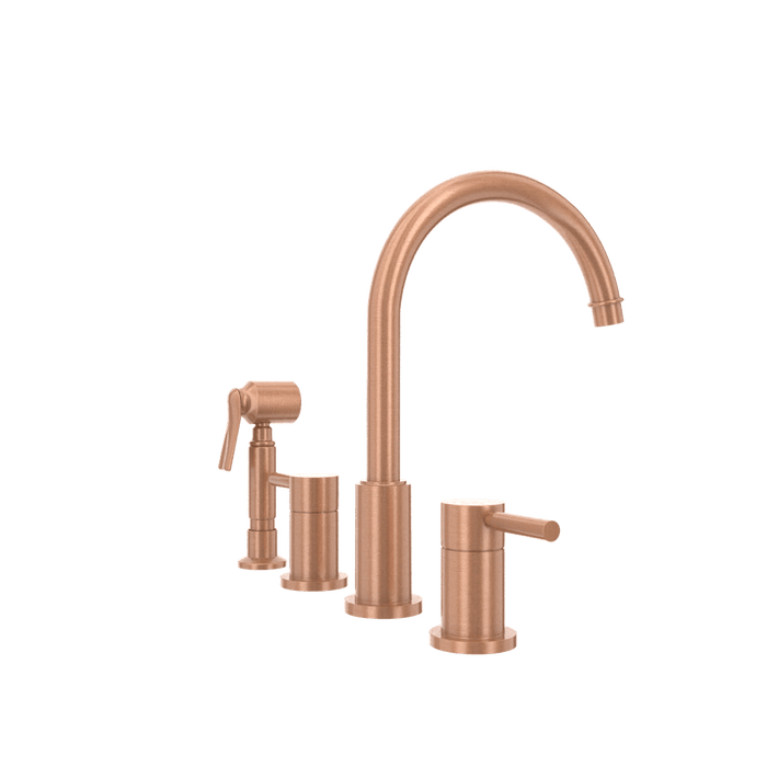 Two-Handles Copper Widespread Kitchen Faucet with Side Sprayer - AK96866