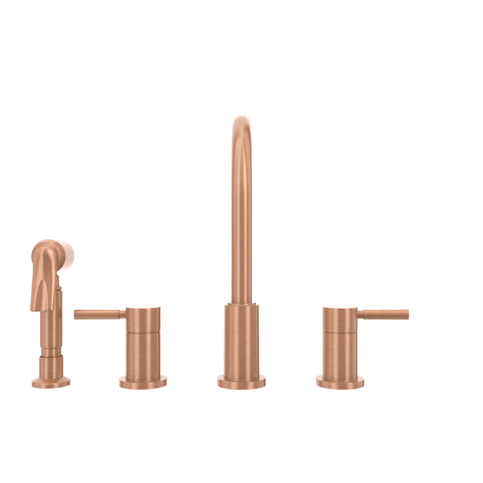 Two-Handles Copper Widespread Kitchen Faucet with Side Sprayer - AK96866