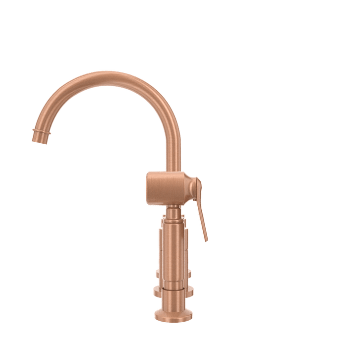 Two-Handles Copper Widespread Kitchen Faucet with Side Sprayer - AK96866