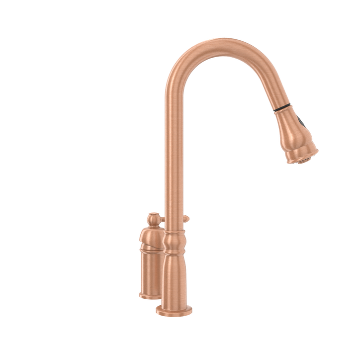 Copper Pull Out Kitchen Faucet with in-Deck Handle, Single Level Solid Brass Kitchen Sink Faucets with Pull Down Sprayer-AK97918