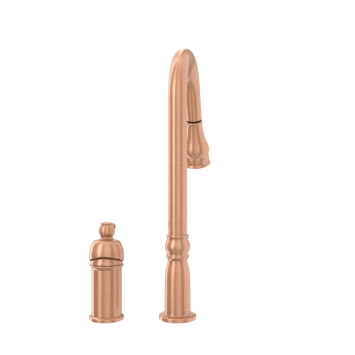 Copper Pull Out Kitchen Faucet with in-Deck Handle, Single Level Solid Brass Kitchen Sink Faucets with Pull Down Sprayer-AK97918