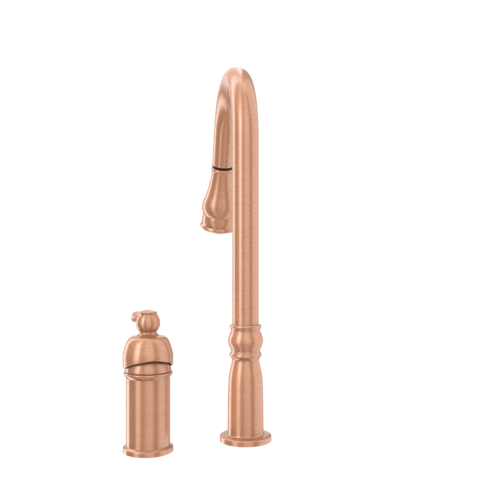 Copper Pull Out Kitchen Faucet with in-Deck Handle, Single Level Solid Brass Kitchen Sink Faucets with Pull Down Sprayer-AK97918