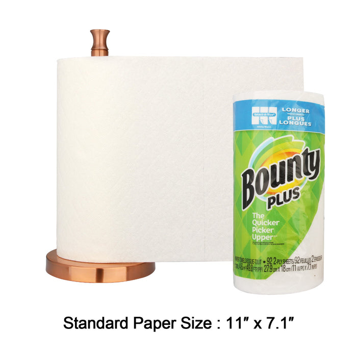 Copper Paper Towel Holder Roll Dispenser Stand for Kitchen Countertop & Dining Room Table - AK79303-C