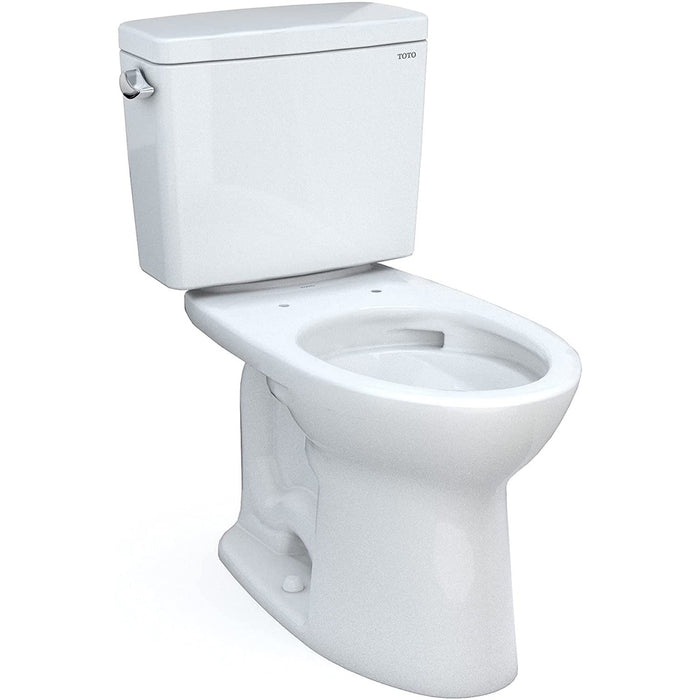 TOTO Drake Two-Piece Elongated Toilet with 1.28 GPF Tornado Flush, 12" Rough-in, Cotton White