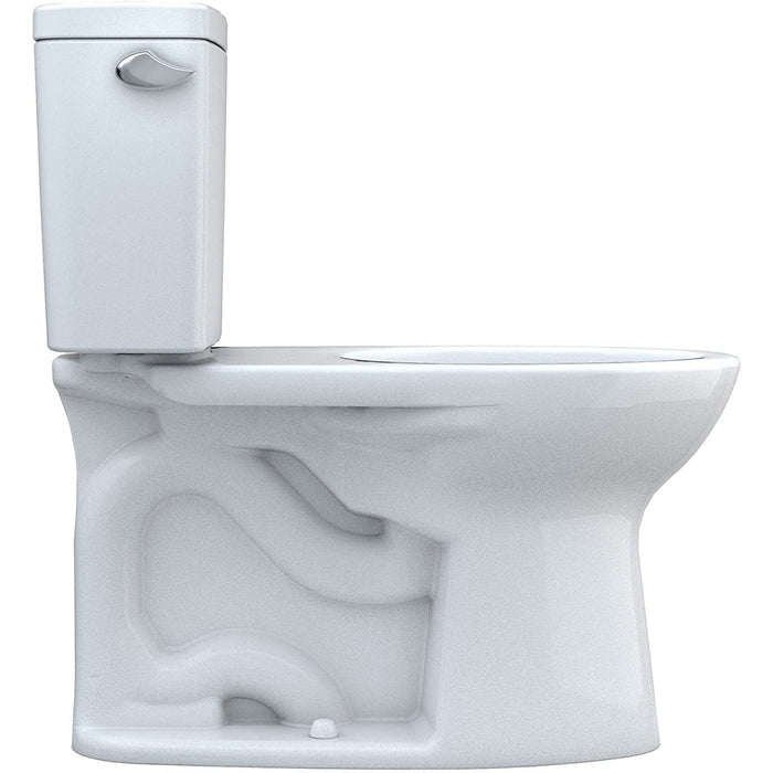 TOTO Drake Two-Piece Elongated Toilet with 1.28 GPF Tornado Flush, 12" Rough-in, Cotton White