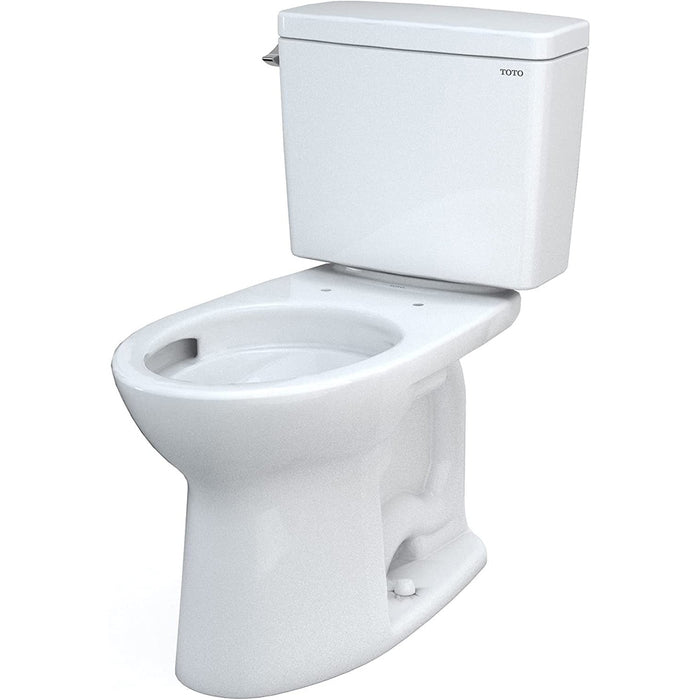 TOTO Drake Two-Piece Elongated Toilet with 1.28 GPF Tornado Flush, 12" Rough-in, Cotton White