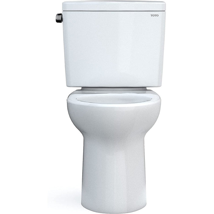 TOTO Drake Two-Piece Elongated Toilet with 1.28 GPF Tornado Flush, 12" Rough-in, Cotton White